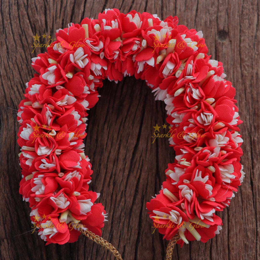 Stunning Red Flower Gajra - Perfect for Every Festive Look