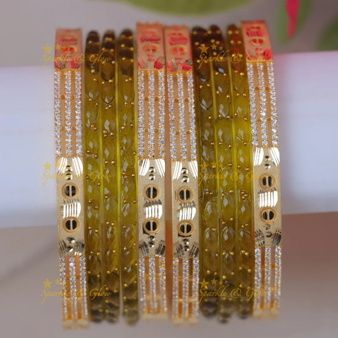 Exquisite Micro Gold Plated Bridal Bangles Set Online