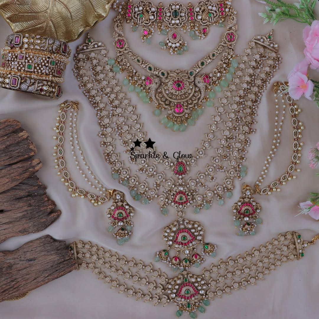 Exquisite Victorian AD Bridal Set for Timeless Elegance