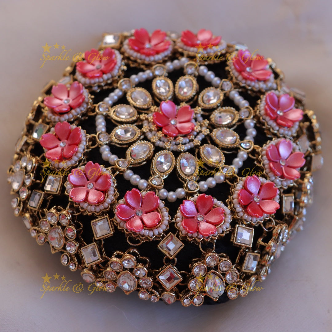 Exquisite Pearl & Floral Bridal Hair Bun Accessory