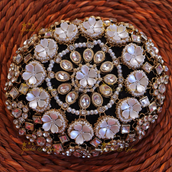 Elegant Floral Bridal Hair Bun Ornament for Weddings