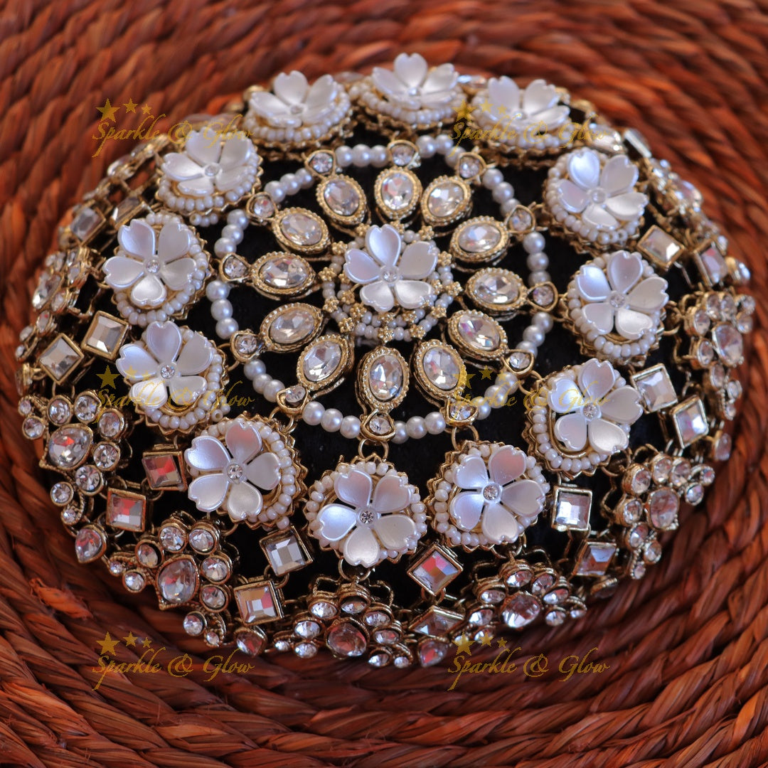 Elegant Floral Bridal Hair Bun Ornament for Weddings