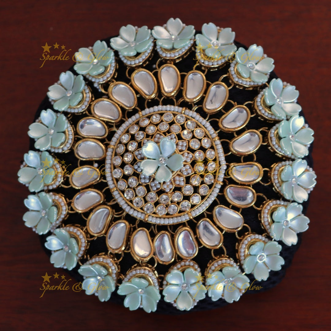 Elegant Bridal Hair Bun Accessory with Pearls & Florals