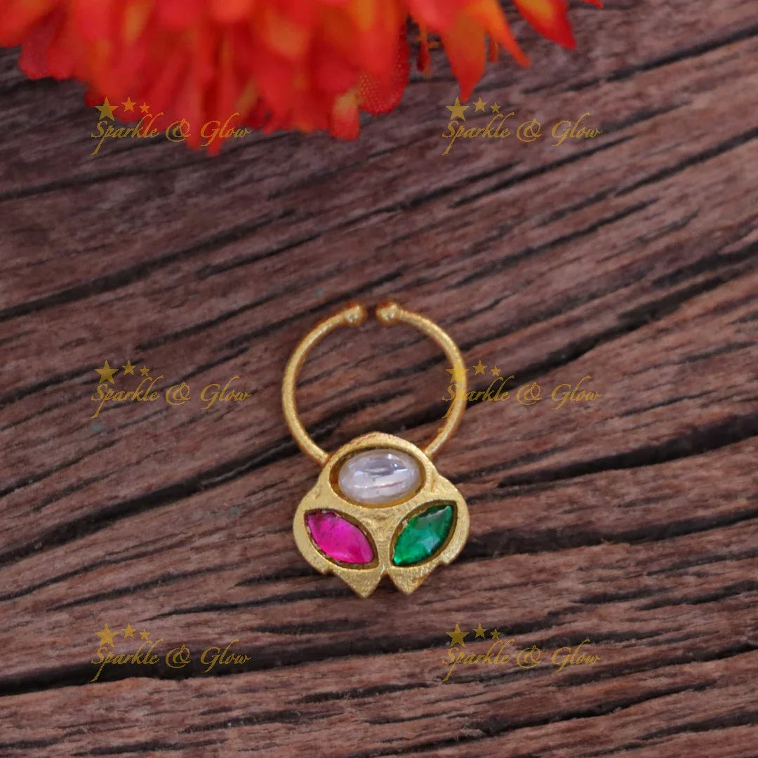 Exquisite Kundan Jadau Nosepin - Perfect for Weddings