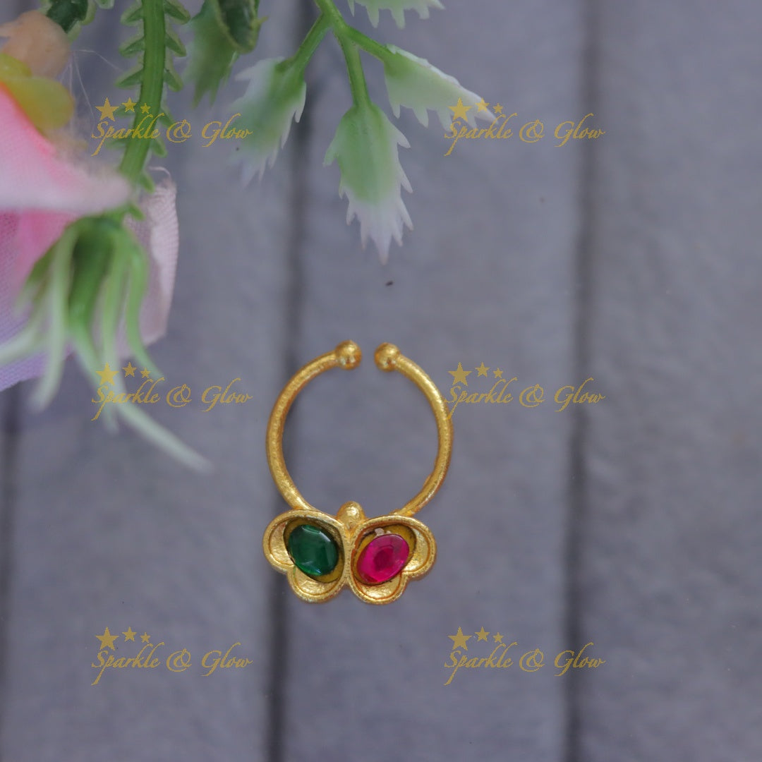 Exquisite Gold-Plated Heart Design Nose Ring