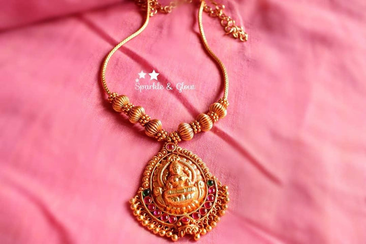Micro gold plated Lakshmi necklace - Sparkle and Glow
