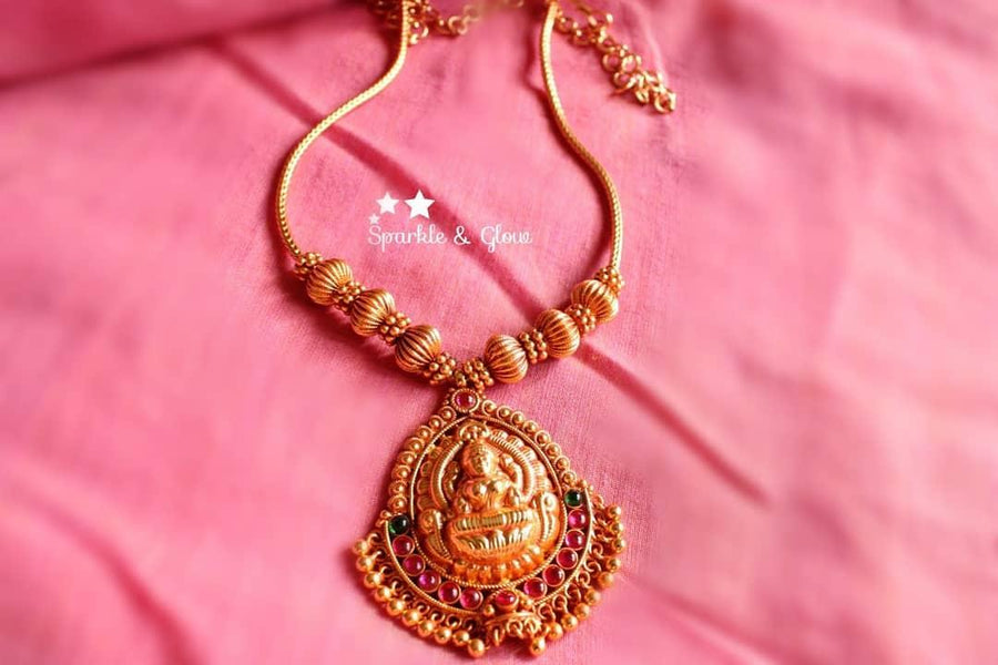 Micro gold plated Lakshmi necklace - Sparkle and Glow