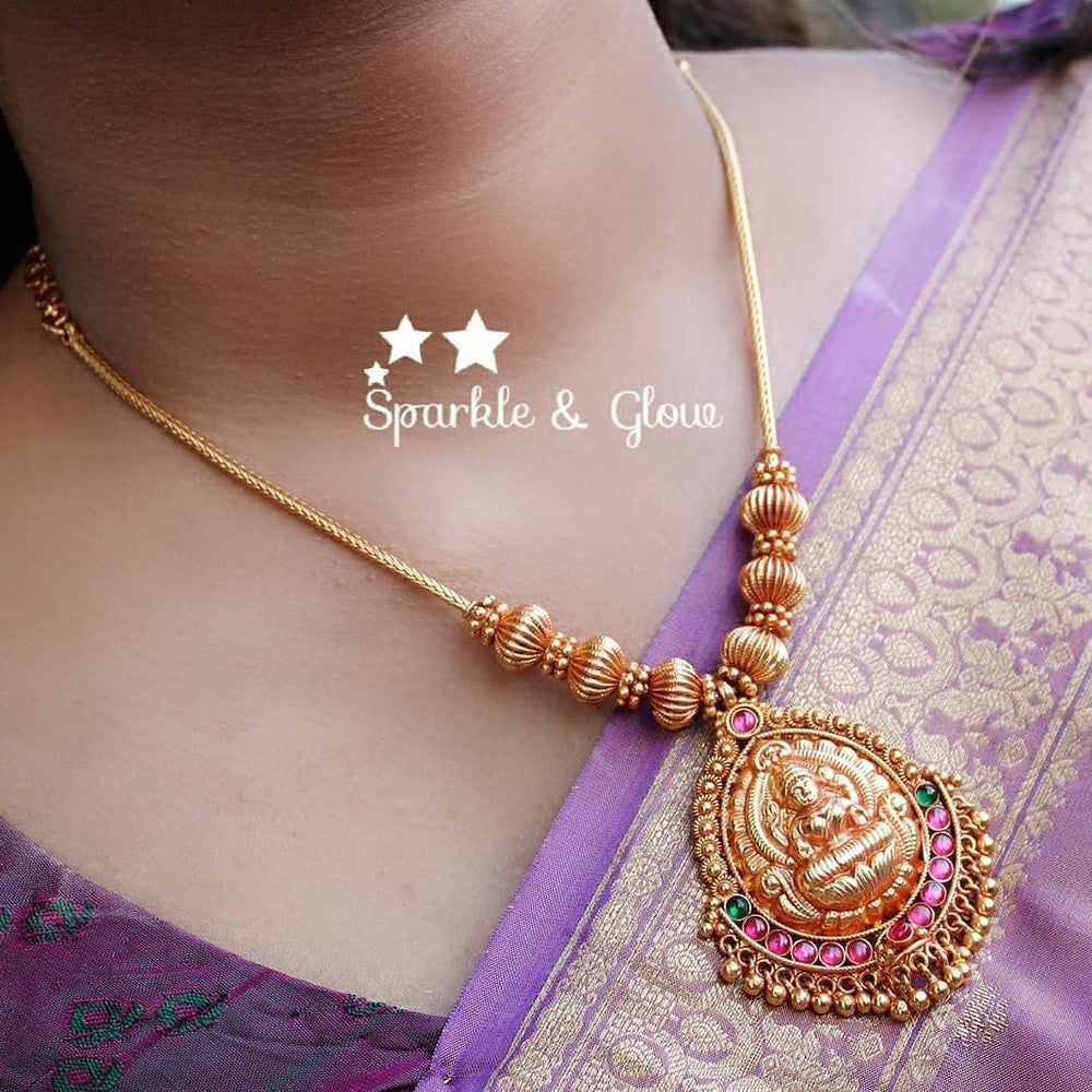 Micro gold plated Lakshmi necklace - Sparkle and Glow