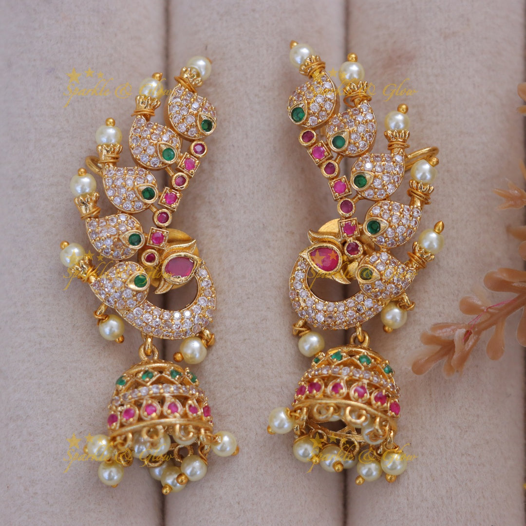 Exquisite Peacock Jhumka Earrings for Festive Elegance