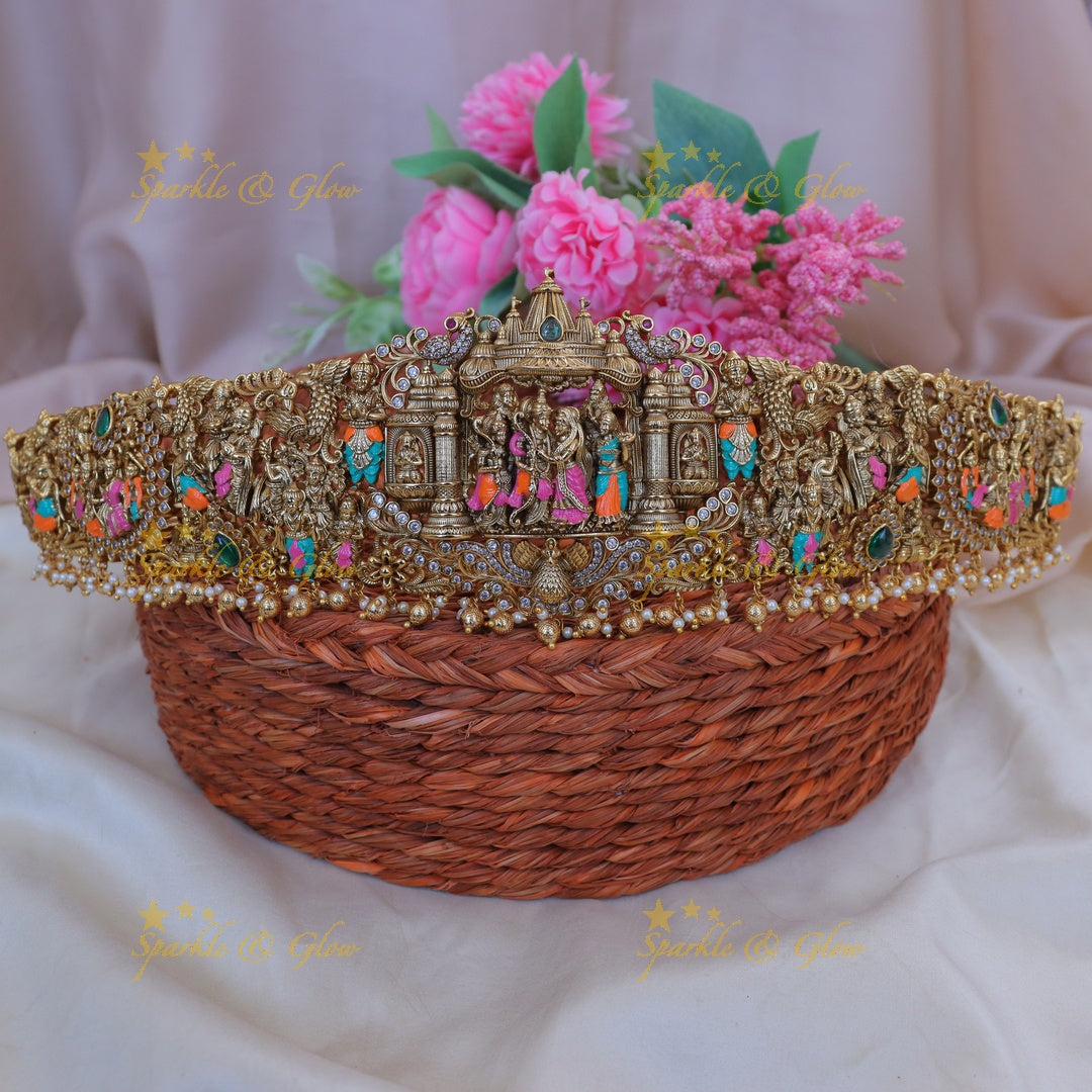 Exquisite Ram Parivaar Temple Jewellery Belt | Sparkle & Glow