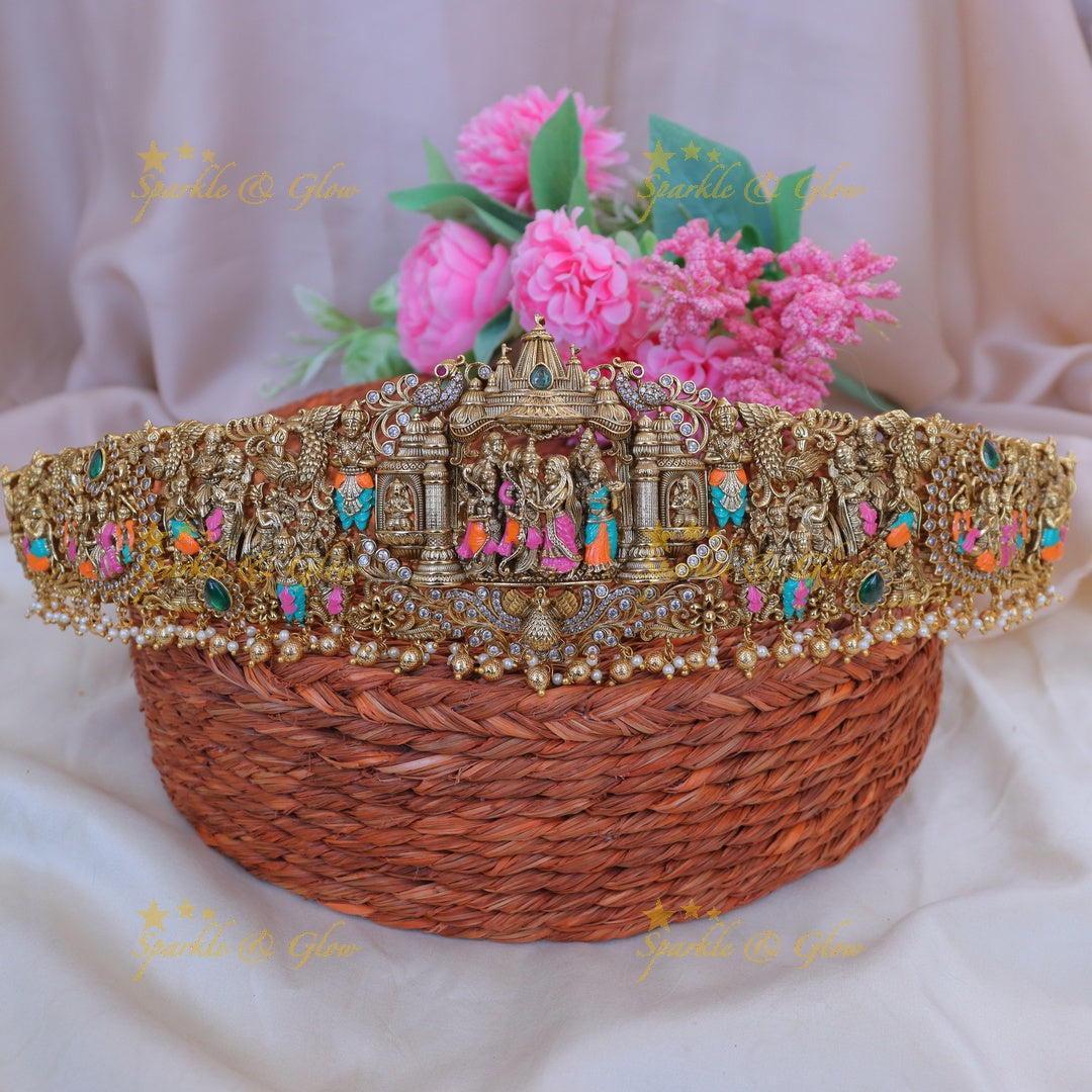 Exquisite Ram Parivaar Temple Jewellery Belt | Sparkle & Glow