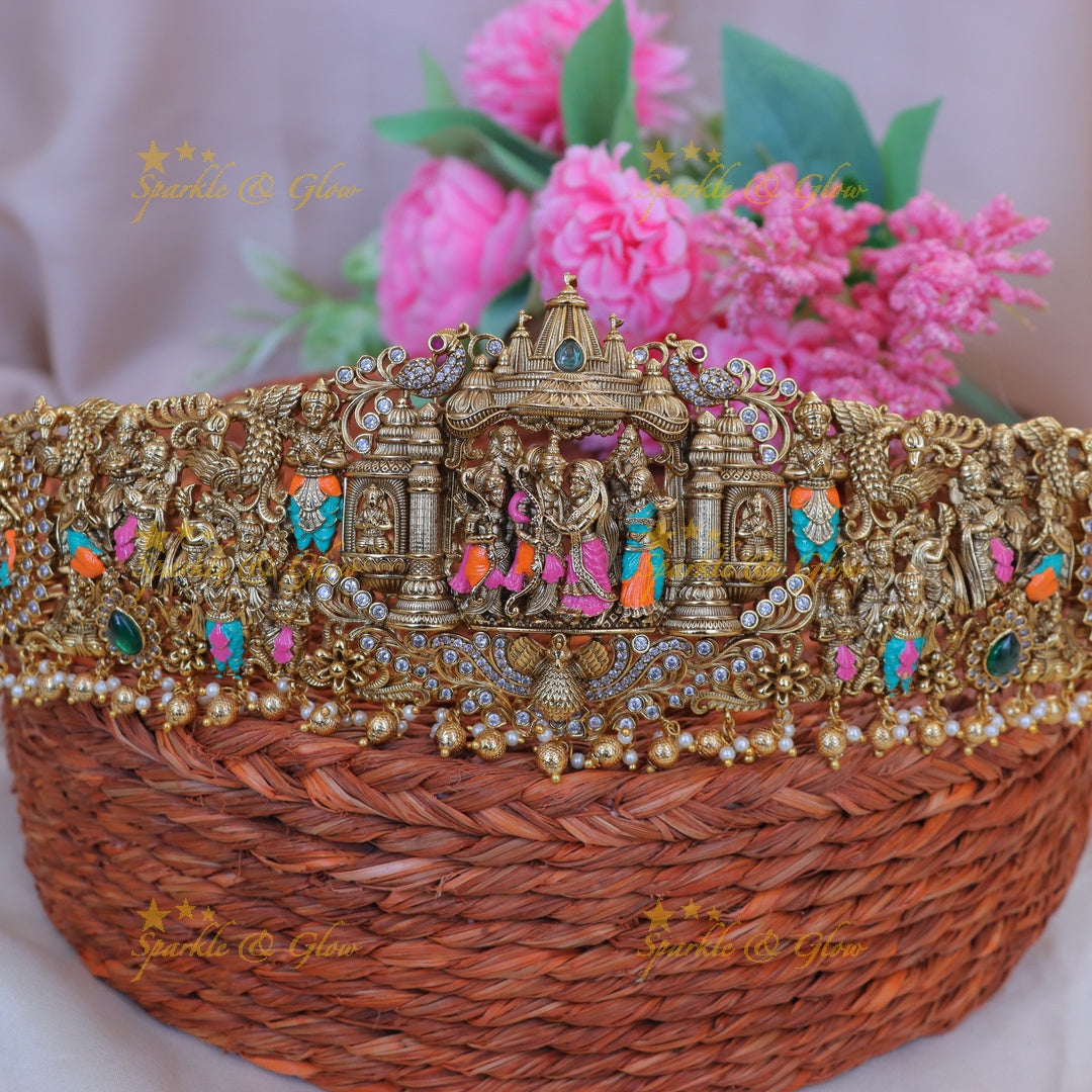 Exquisite Ram Parivaar Temple Jewellery Belt | Sparkle & Glow