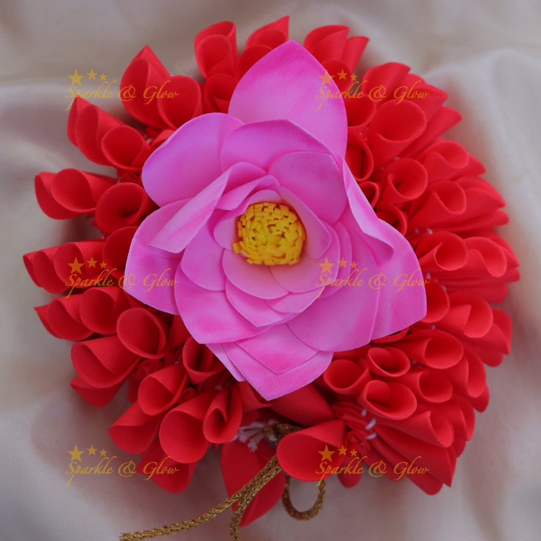 Exquisite Lotus Gajra Hair Accessory for Festivities