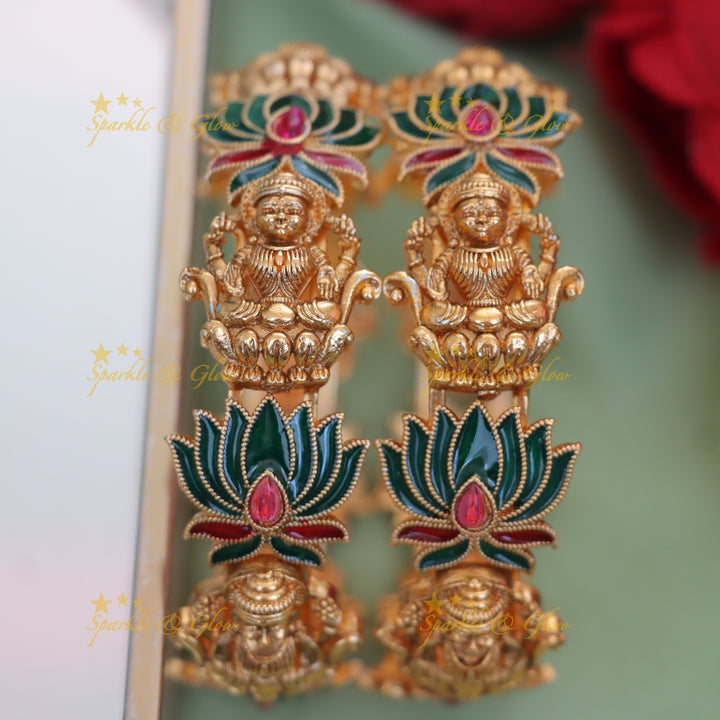 Exquisite Lakshmi Lotus Bangle - Premium Imitation Jewelry
