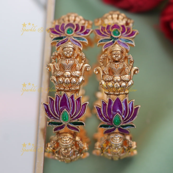 Exquisite Lakshmi Lotus Bangle - Premium Imitation Jewelry