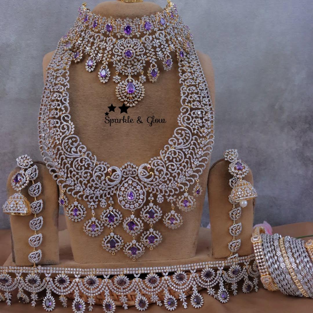 Exquisite American Diamond Bridal Set for Indian Weddings
