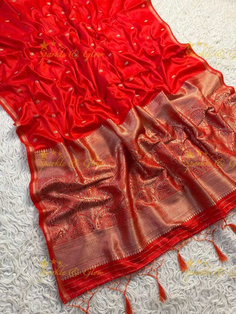 Blue Banarasi Semi Katan Silk Saree for Festive Elegance