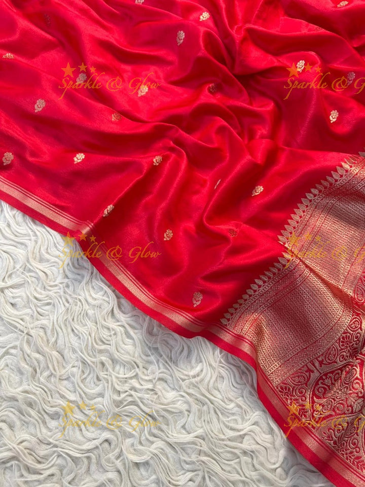 Blue Banarasi Semi Katan Silk Saree for Festive Elegance