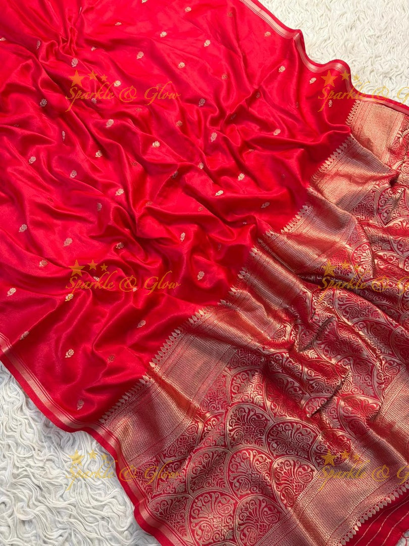 Blue Banarasi Semi Katan Silk Saree for Festive Elegance