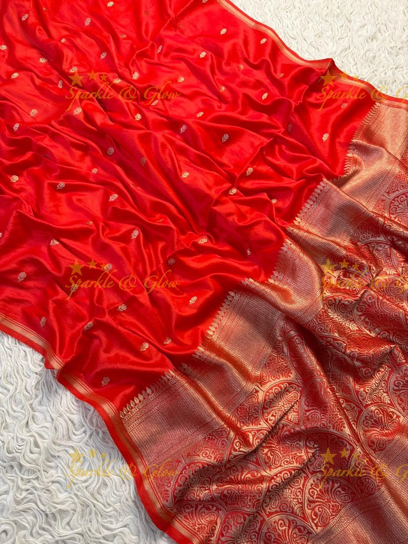 Blue Banarasi Semi Katan Silk Saree for Festive Elegance