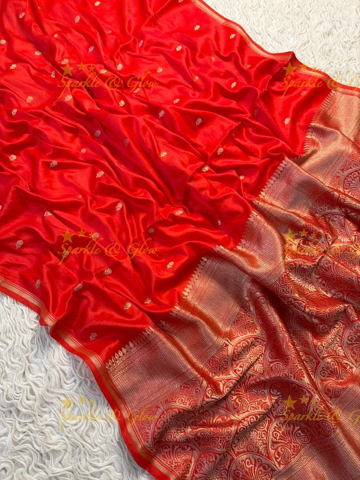 Blue Banarasi Semi Katan Silk Saree for Festive Elegance