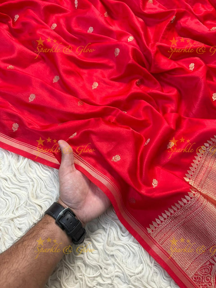 Blue Banarasi Semi Katan Silk Saree for Festive Elegance