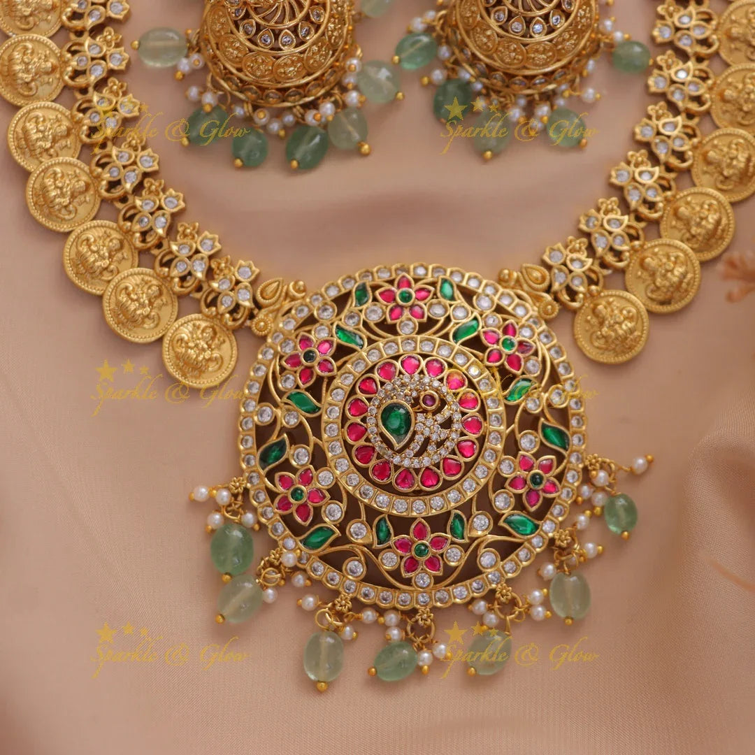 Exquisite Lakshmi Coin Necklace with Vibrant Beads