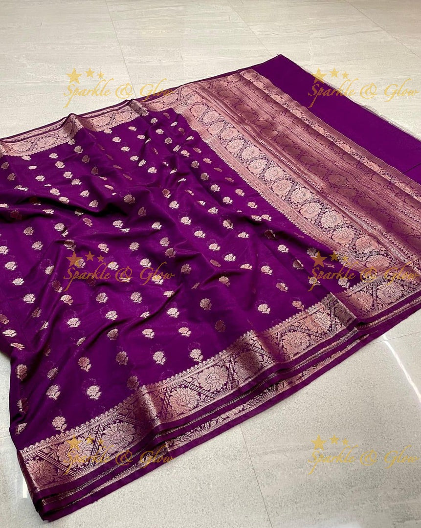 Premium Designer Purple Bridal Saree for Weddings
