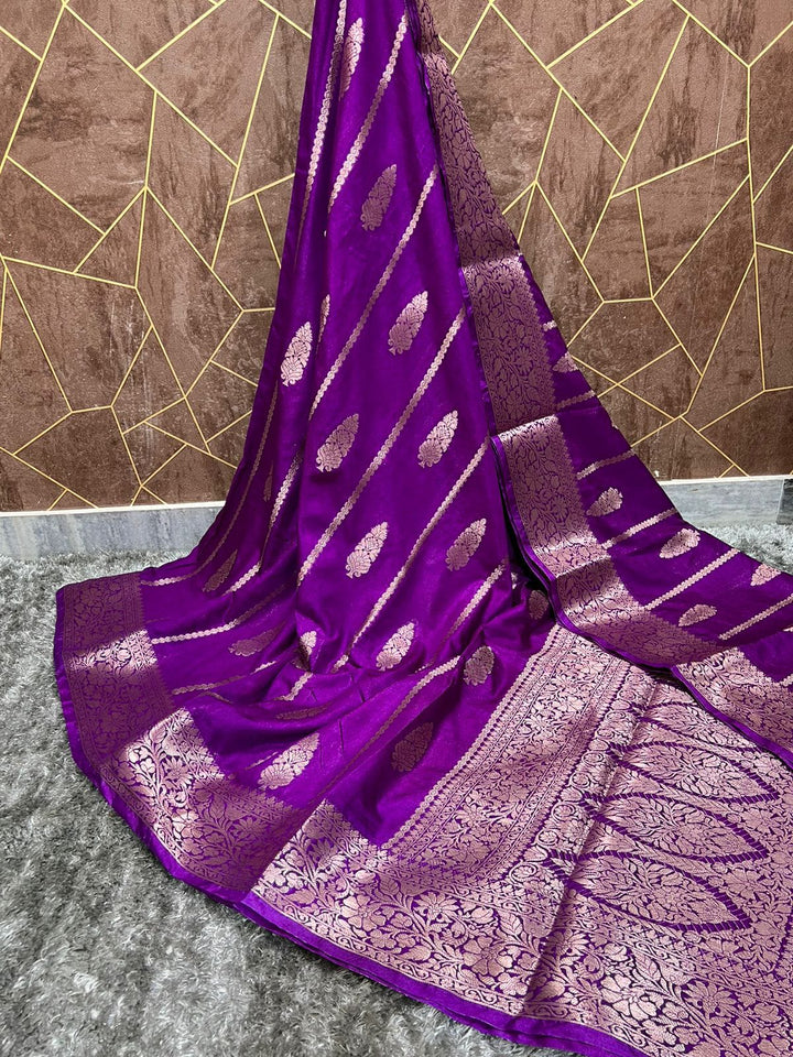 Elegant Banarasi Silk Saree in Royal Purple