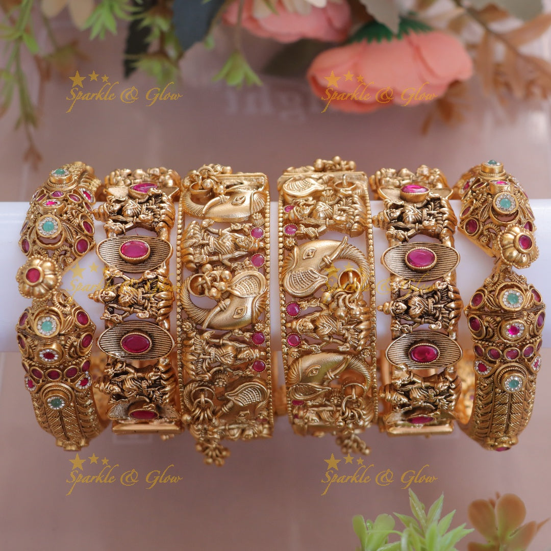 Luxurious Lakshmi Elephant Bridal Bangle Set