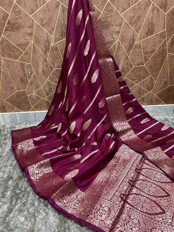 Elegant Banarasi Silk Saree in Royal Purple