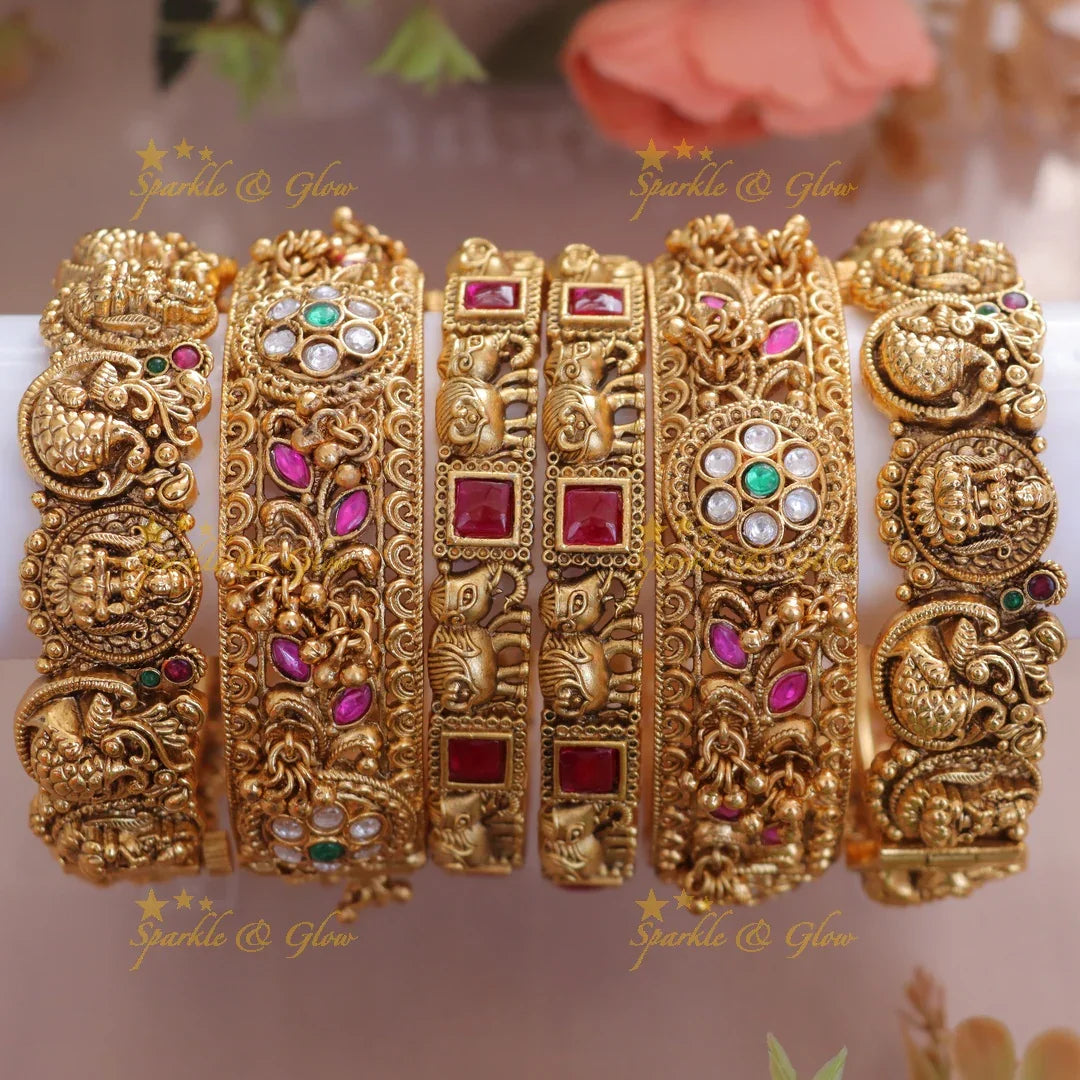 Exquisite Temple Bridal Bangle Set for Elegant Weddings