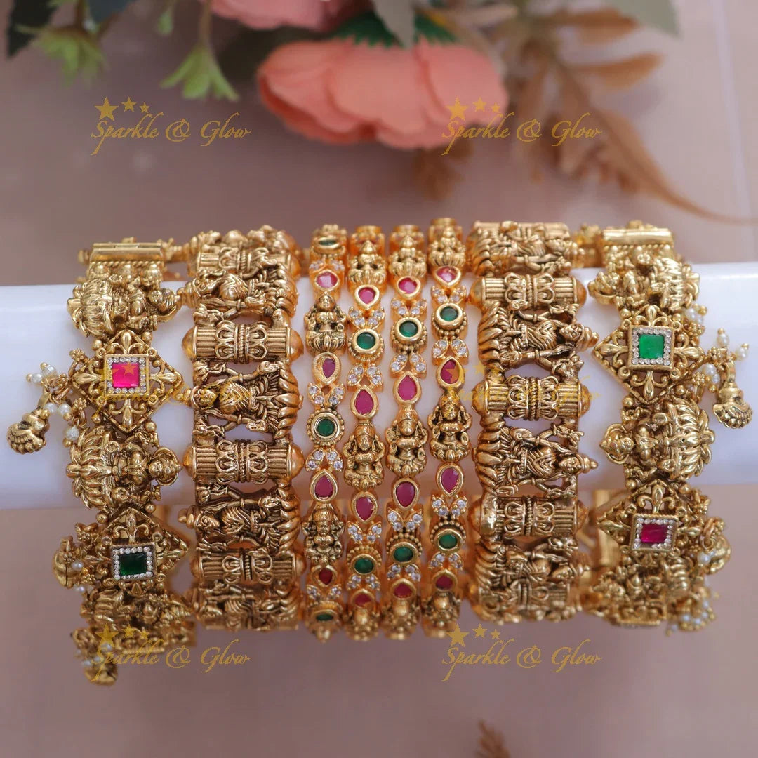 Exquisite Temple Bangles for a Chic Bridal Look