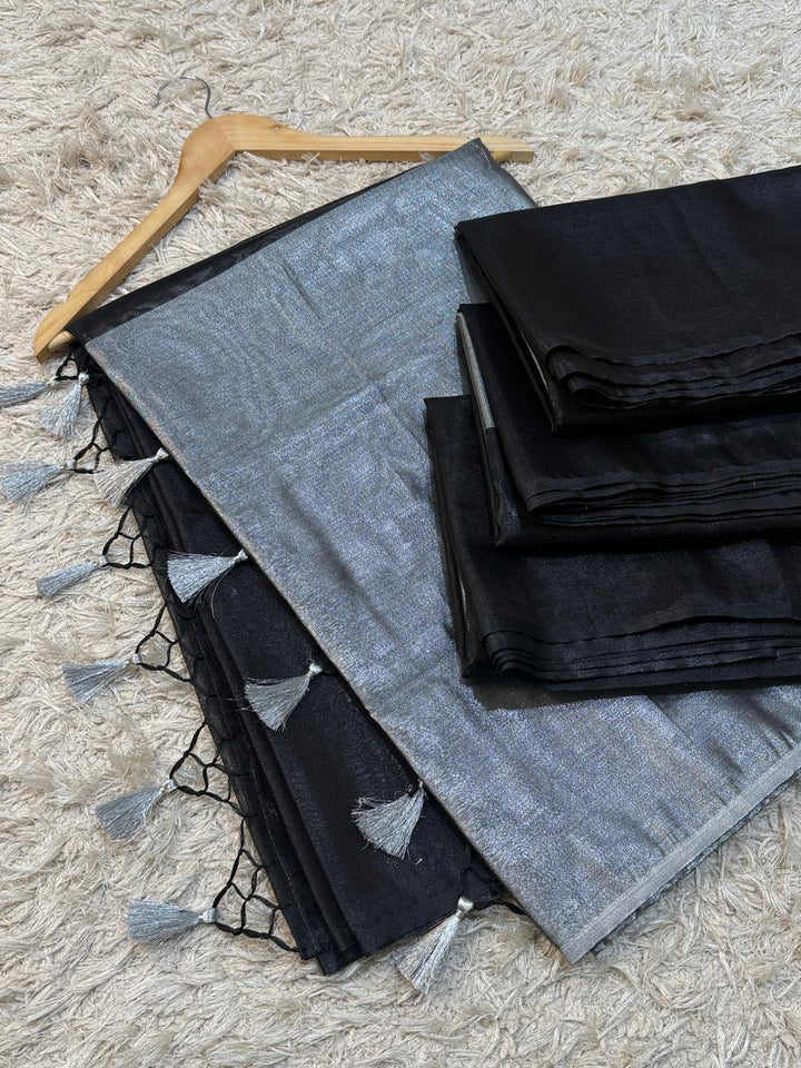 Elegant Banarasi Saree with Unique Tassel Design