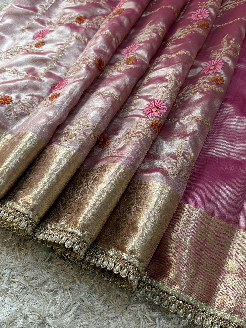 Exquisite Banarasi Glass Tissue Saree - Perfect for Weddings
