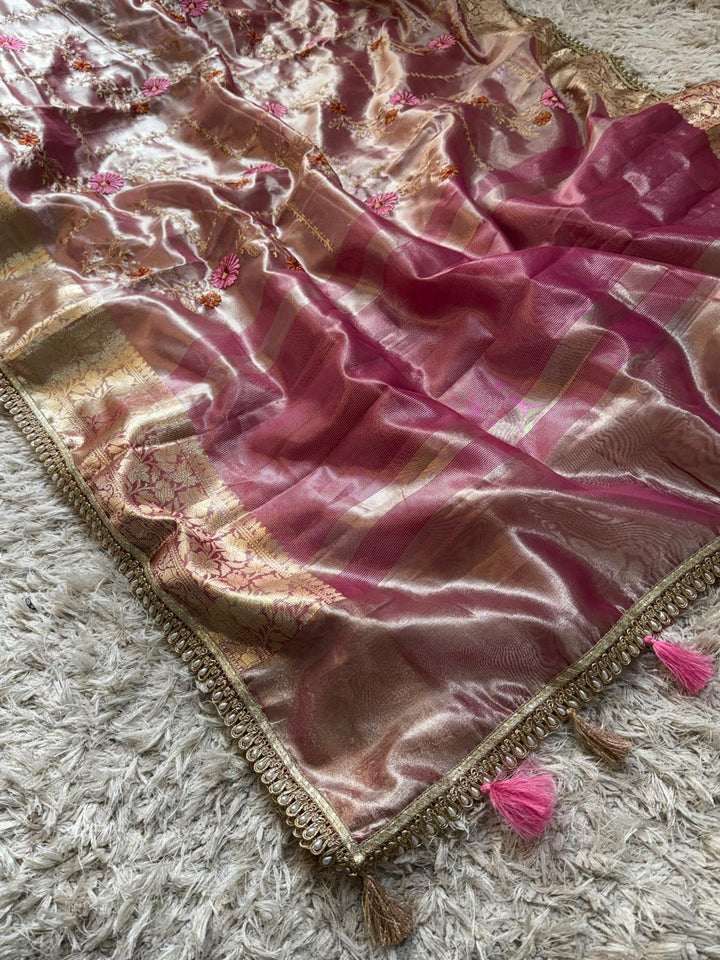 Exquisite Banarasi Glass Tissue Saree - Perfect for Weddings