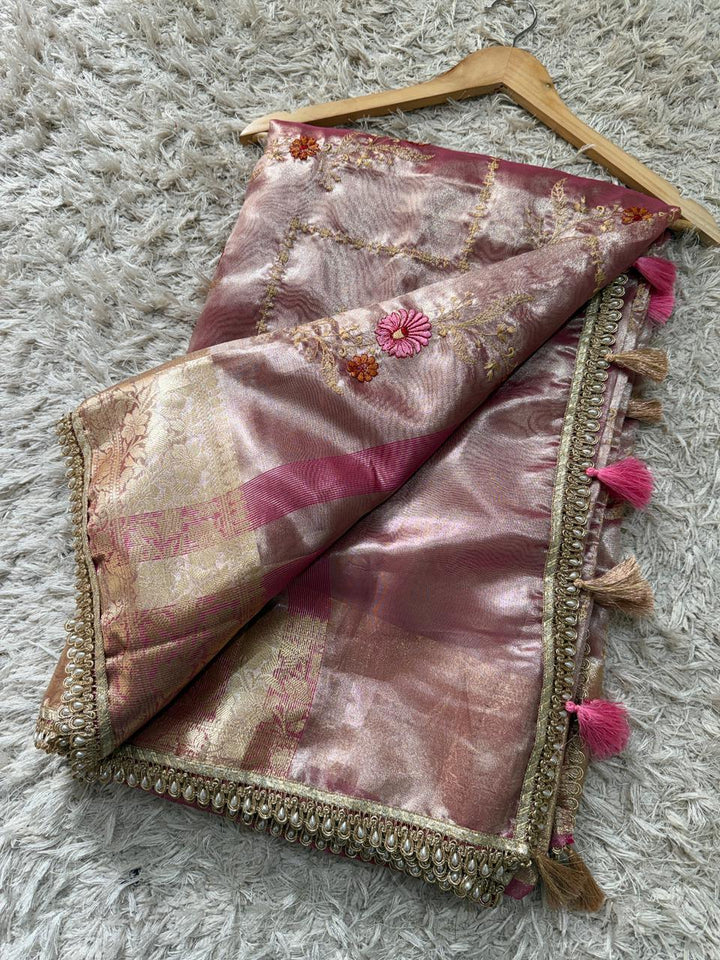 Exquisite Banarasi Glass Tissue Saree - Perfect for Weddings