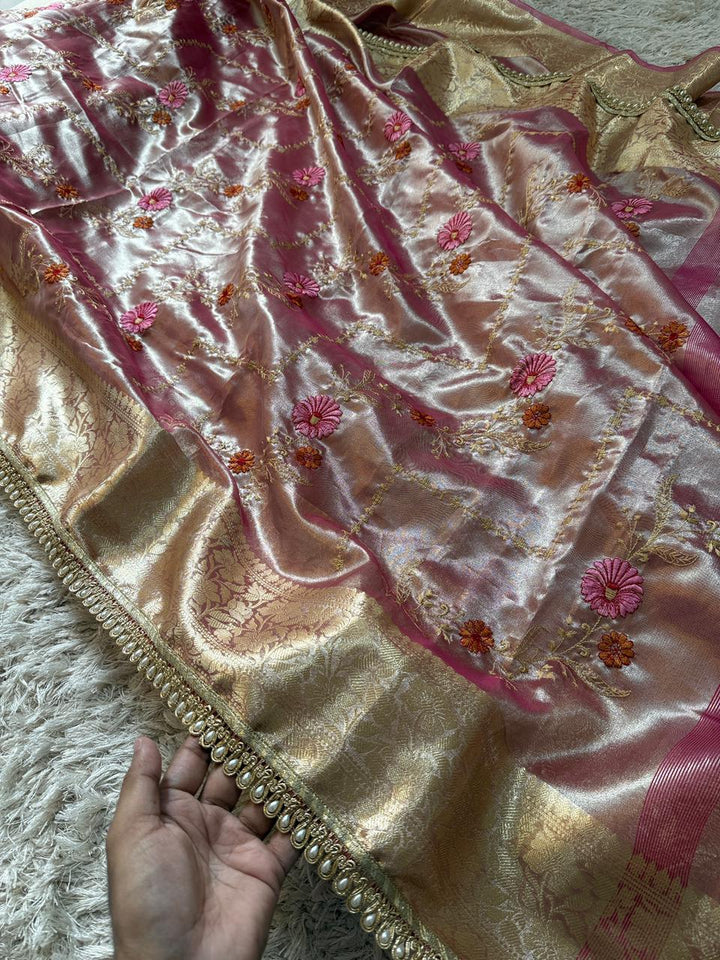 Exquisite Banarasi Glass Tissue Saree - Perfect for Weddings