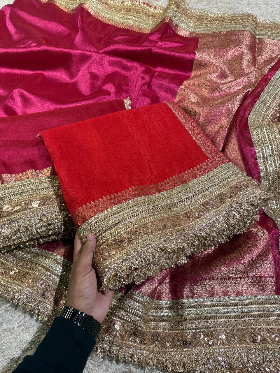 Luxurious Katan Silk Saree for Weddings & Festivals