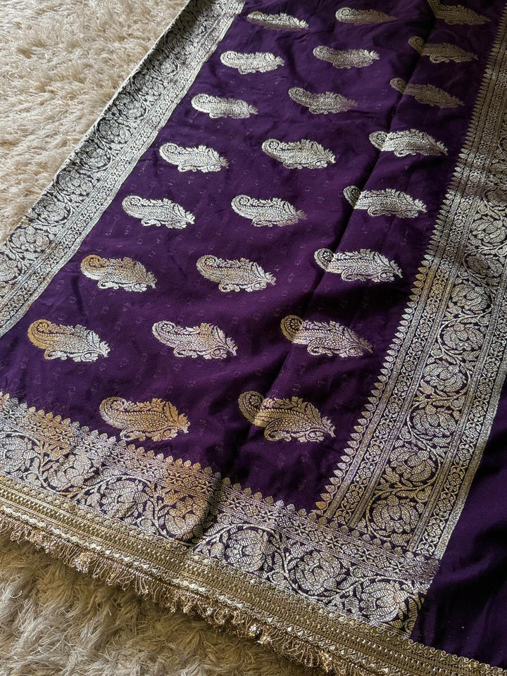 Luxurious Banarasi Silk Saree with Gotapatti Lace