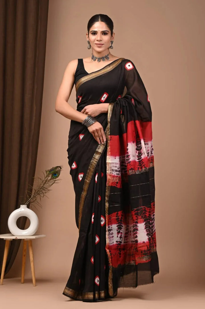 Elegant Handwoven Maheswari Silk Saree for Festive Wear