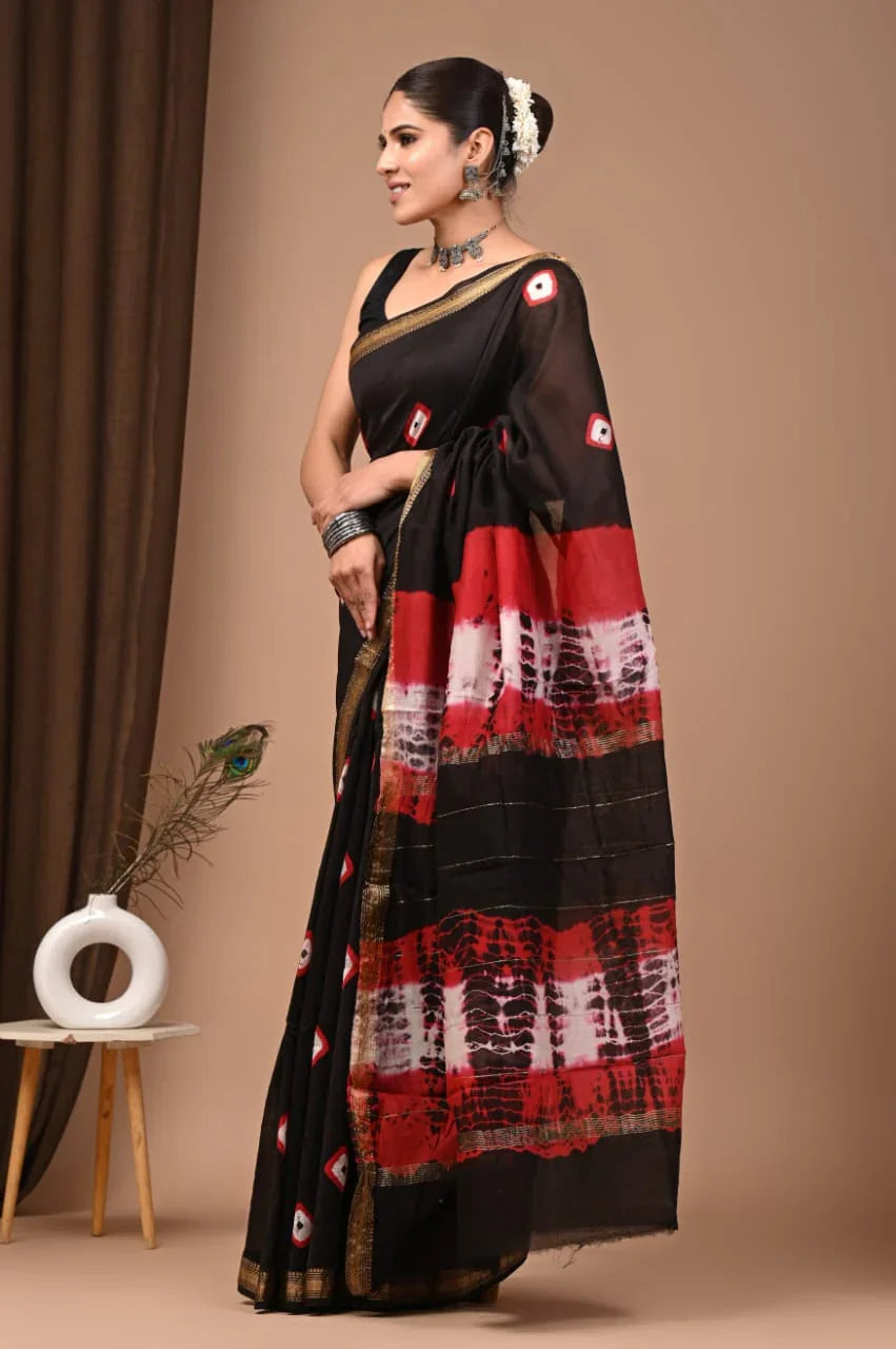 Elegant Handwoven Maheswari Silk Saree for Festive Wear