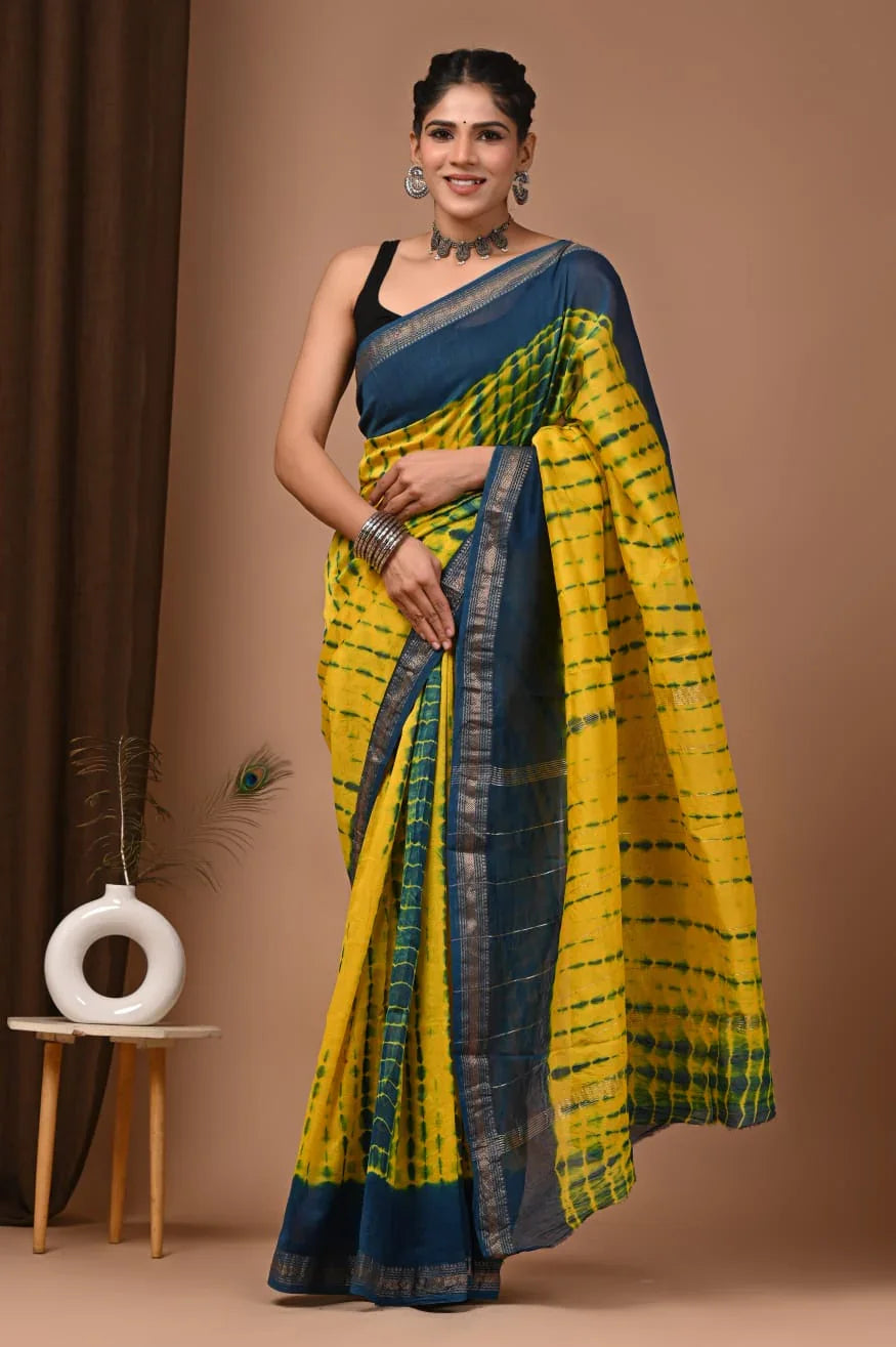 Elegant Hand Block Maheswari Silk Saree - Festive Essential