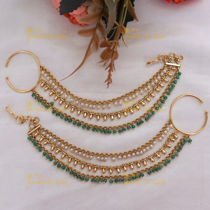 Elegant Gold alike Earchains for Celebrations