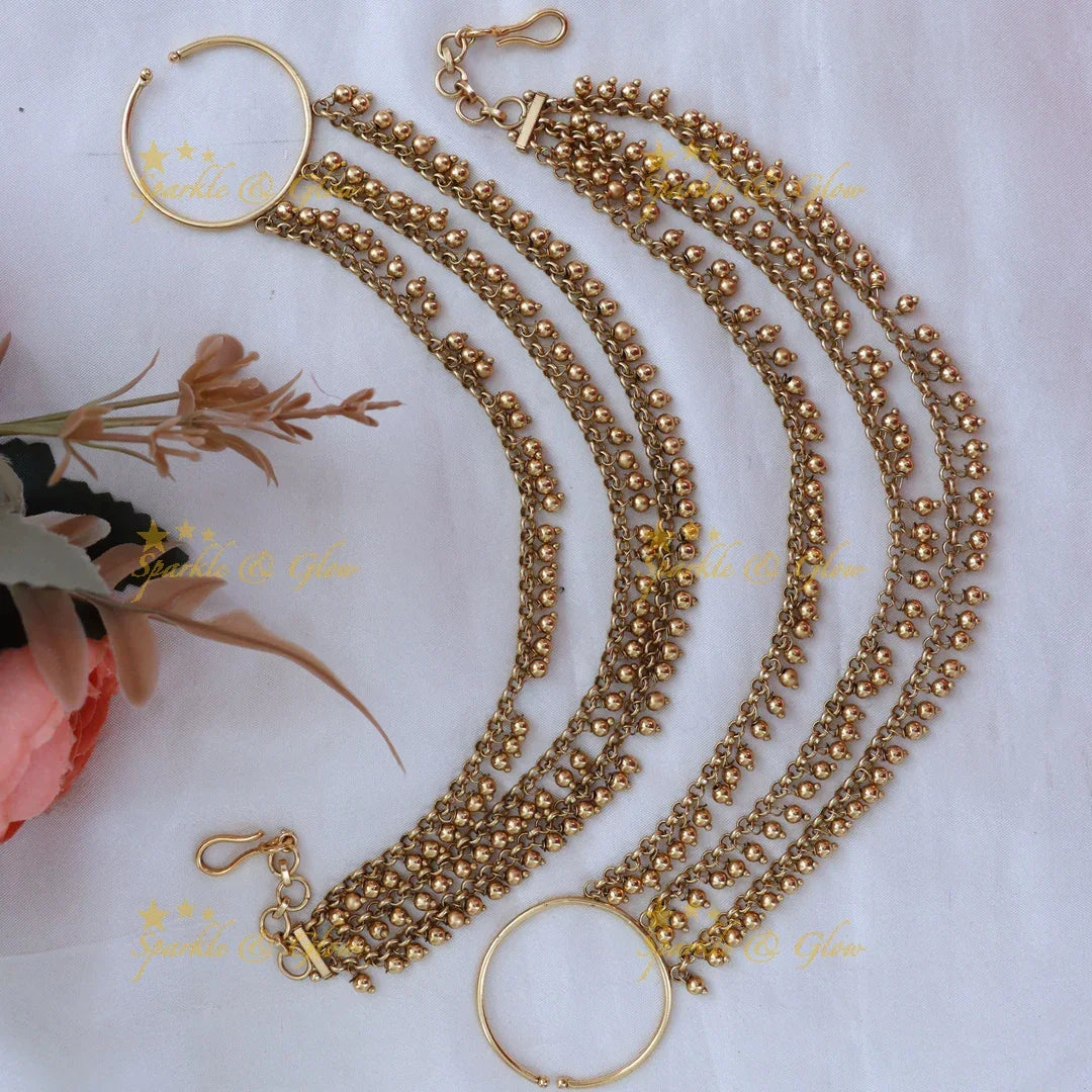 Glamorous Gold Earchains - Perfect for Festivities & Weddings