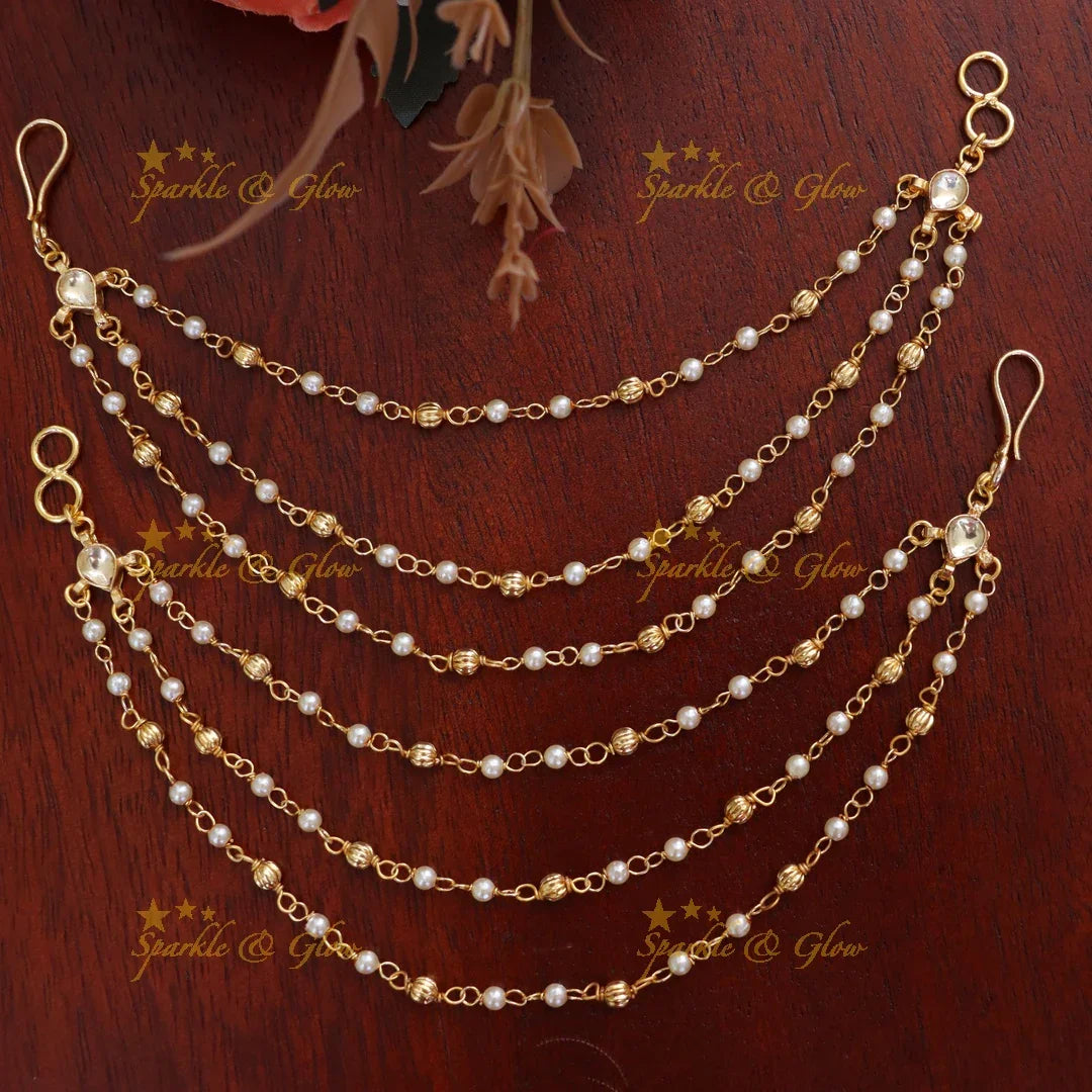 Elegant Gold alike Ear Chains for Festive Occasions