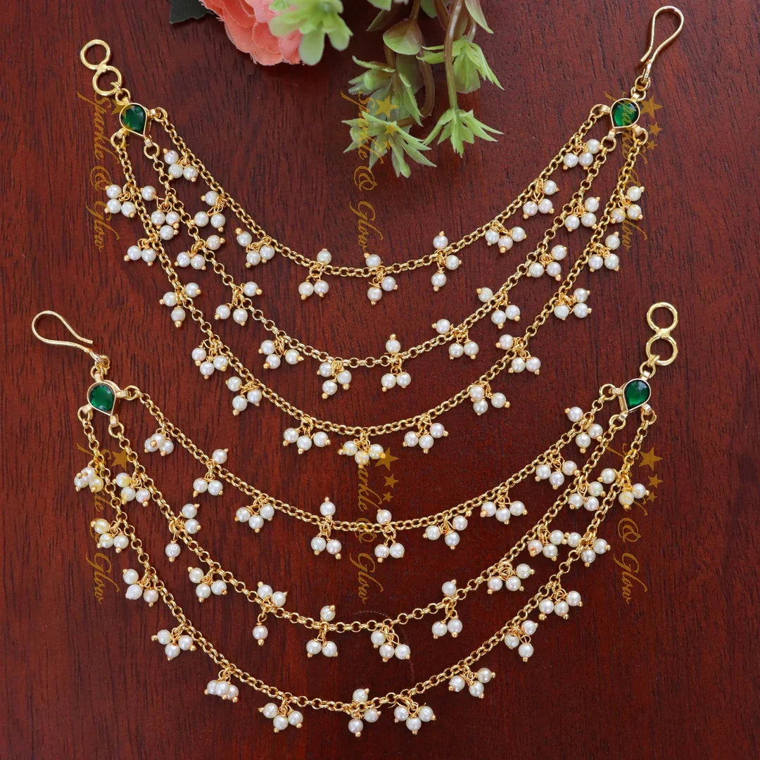 Exquisite Gold-Like Ear Chains for Festive Elegance