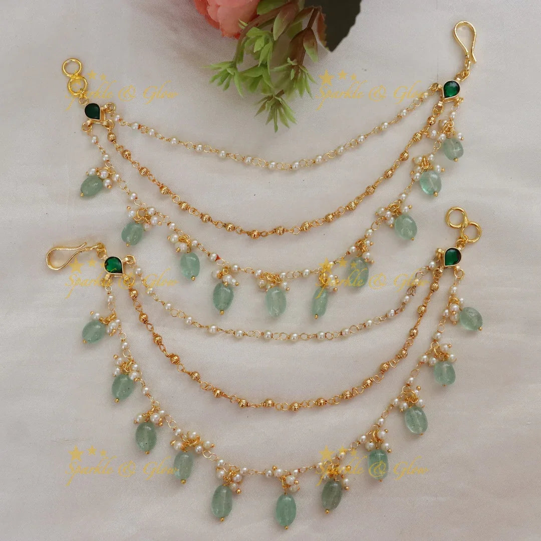 Gold alike Earchain for Festivals & Weddings – Sparkle & Glow