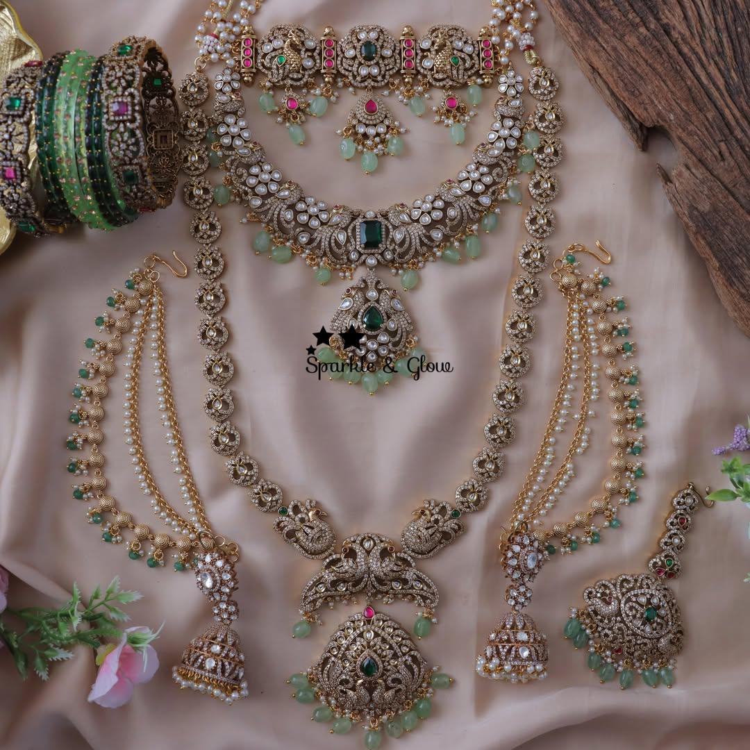 Exquisite Victorian Style Peacock Bridal Set - Buy Now