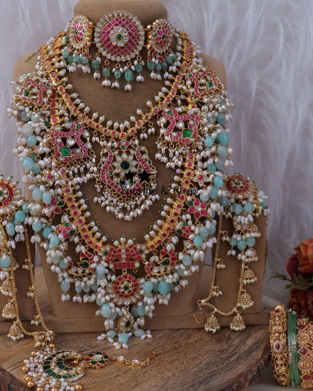 Exquisite Jadau Kundan Peacock Jewelry - Bridal Magic